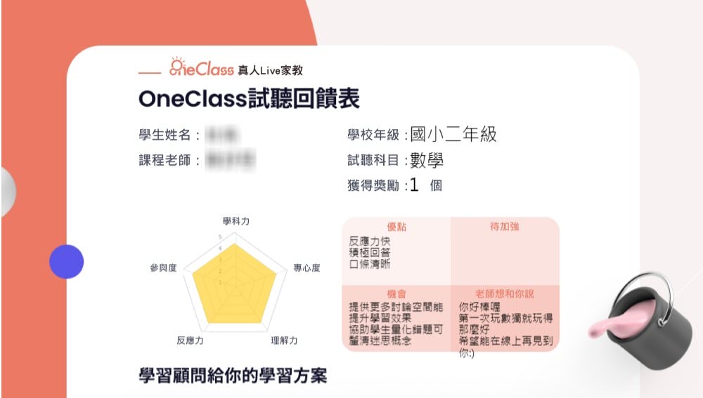 【OneClass真人Live家教】國小、國中課程一對一線上指導，跟上進度、超前學習的最佳推手～線上家教老師推薦！