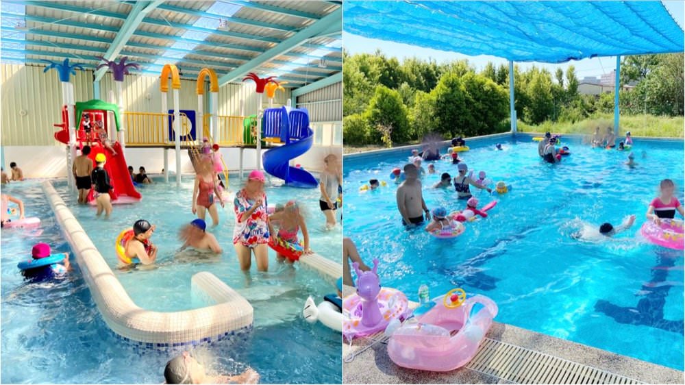 佳冬美樂地溫水游泳池｜兒童戲水樂園！漂漂河.快速滑水道.按摩池.烤箱蒸氣室.超好玩室外兒童泳池｜游泳免費停車.票價便宜！